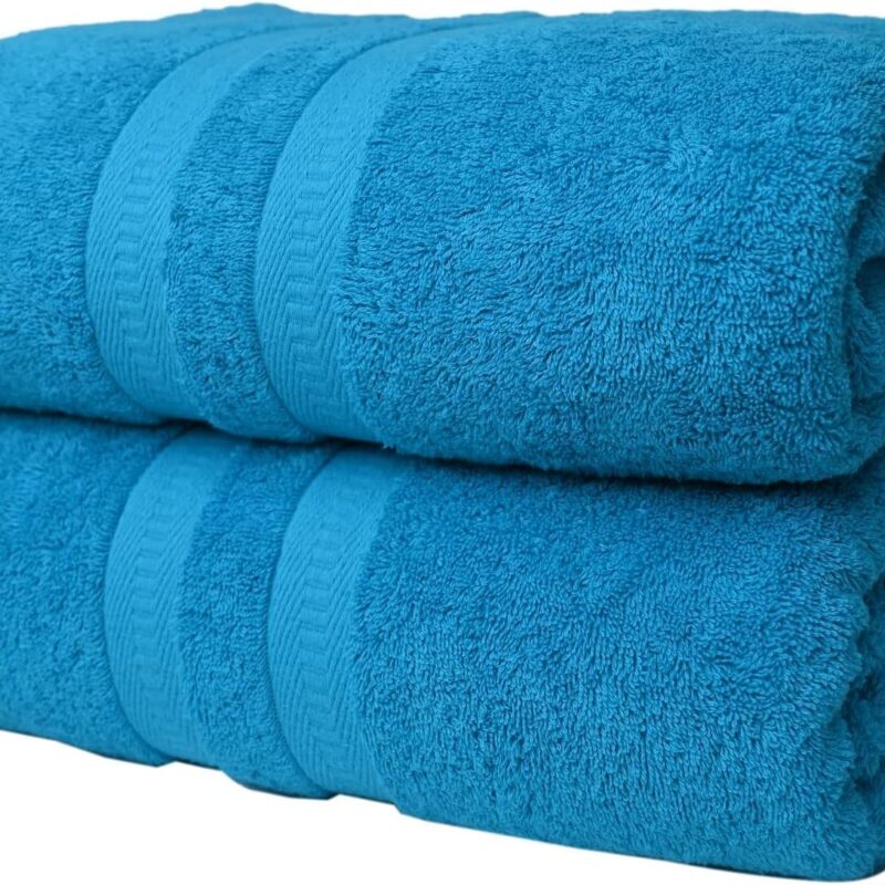 manucci EXTRA LARGE JUMBO BATH SHEETS 90 X 150CM 500GSM 100% EGYPTIAN COTTON TOWEL (siver, 2)